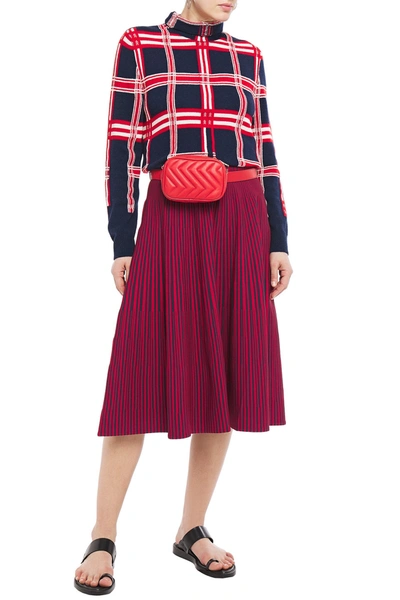 Cedric Charlier Intarsia Wool Jumper In Blue ModeSens