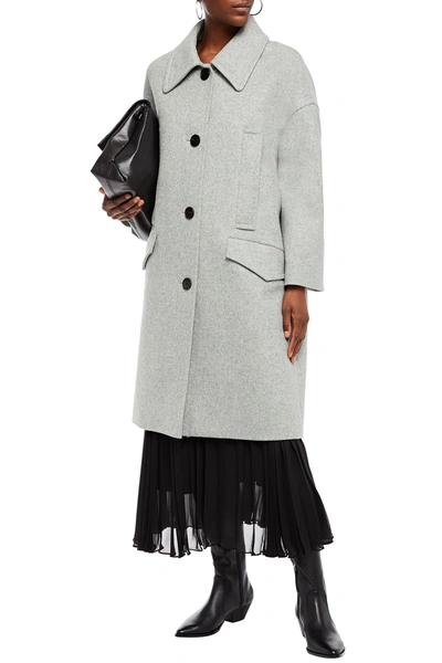 Shop Givenchy Mélange Wool And Cashmere-blend Felt Coat In Light Gray
