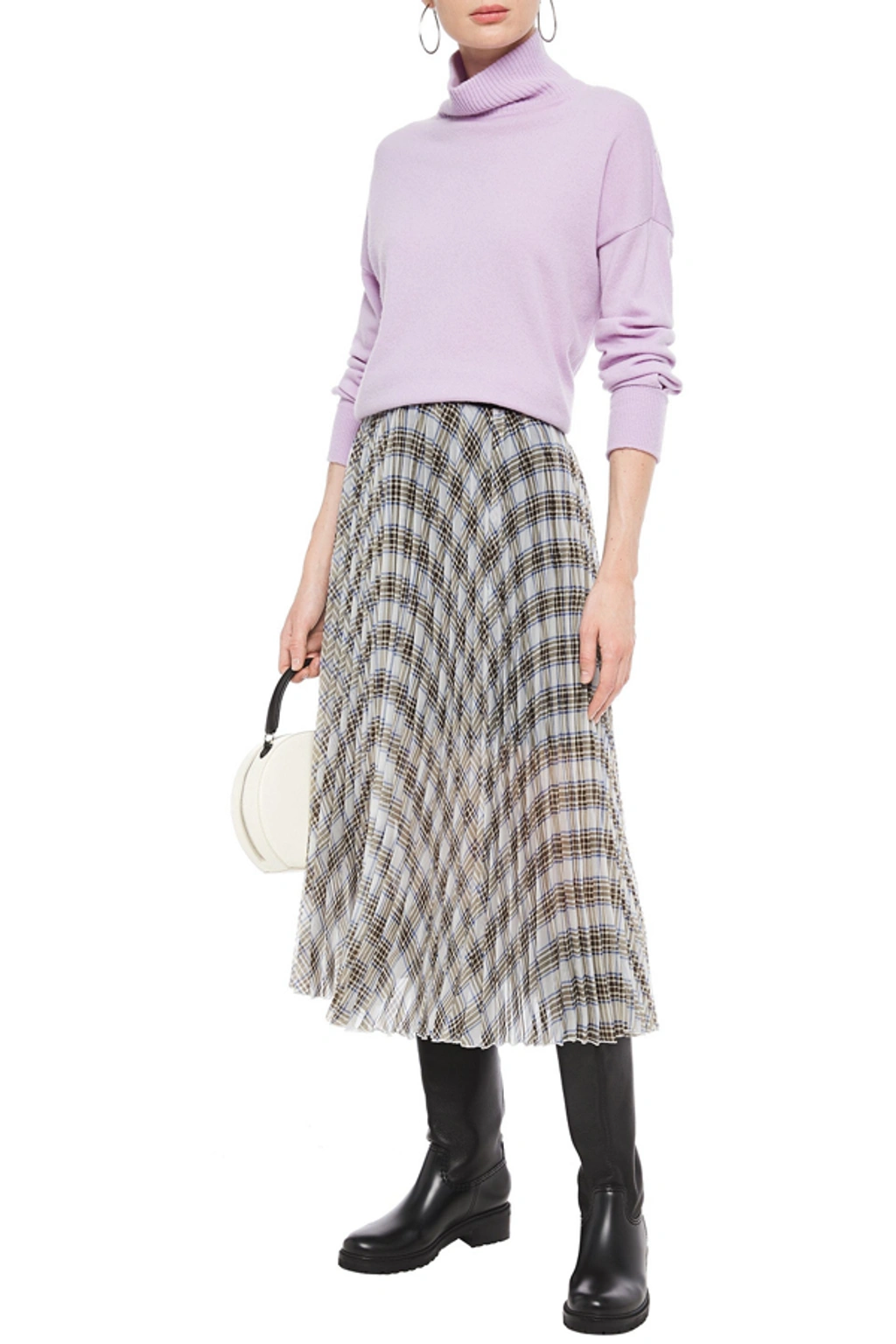 Maje junga pleated plaid skirt best sale