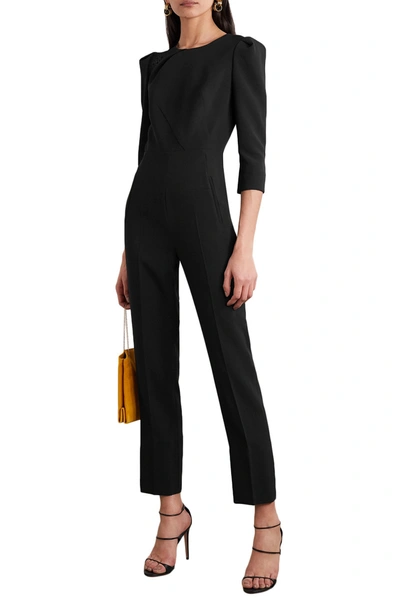 Shop Roland Mouret Daisen Lace-trimmed Crepe Jumpsuit In Black