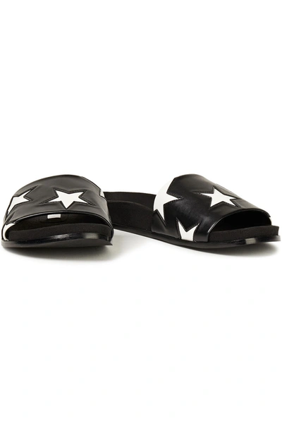 Star Faux Leather Slides