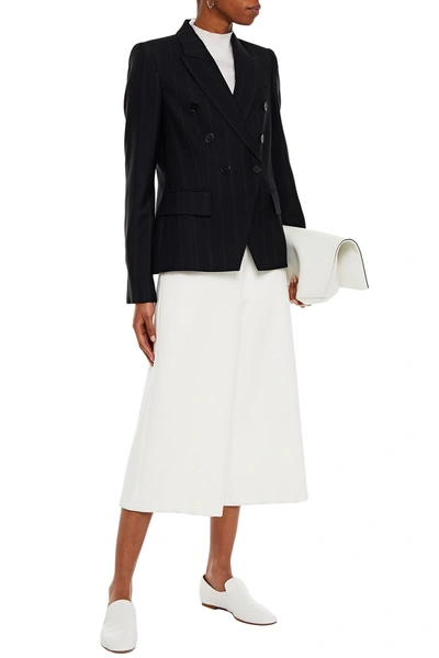 Shop Stella Mccartney Pinstriped Wool-blend Twill Blazer In Black