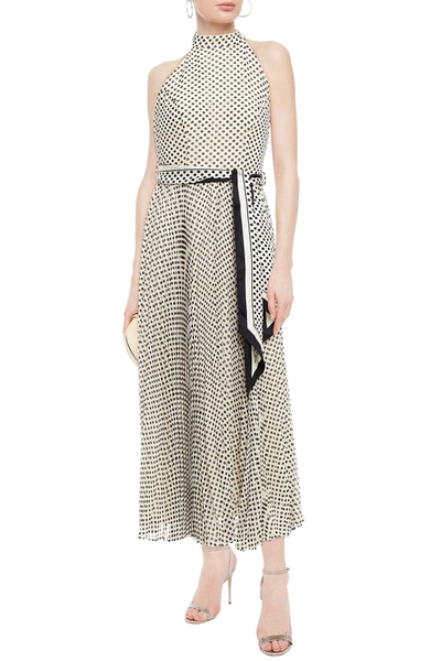 Shop Zimmermann Sunray Picnic Belted Polka-dot Crepe Midi Dress In Black