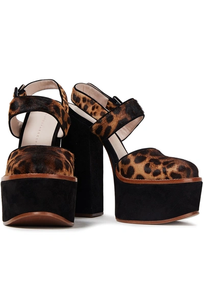 Shop Victoria Beckham Leopard-print Calf Hair And Suede Platform Pumps In Animal Print