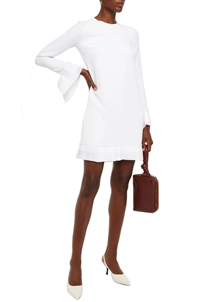 Shop Victoria Victoria Beckham Pleated Cady Mini Dress In White