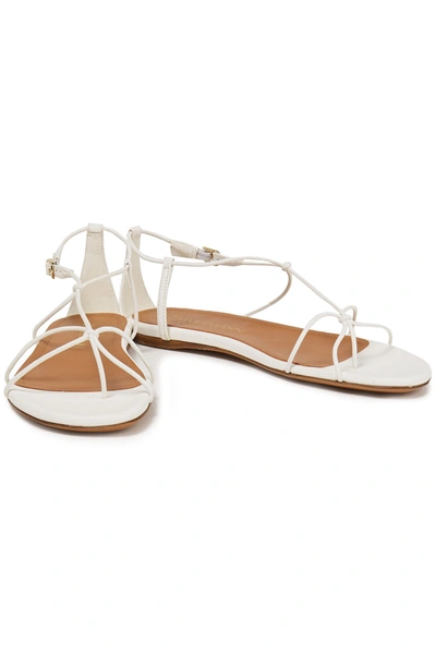 Shop Zimmermann Knotted Leather Sandals In White