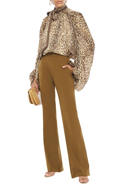 Shop Zimmermann Tie-neck Leopard-print Silk Crepe De Chine Blouse In Animal Print