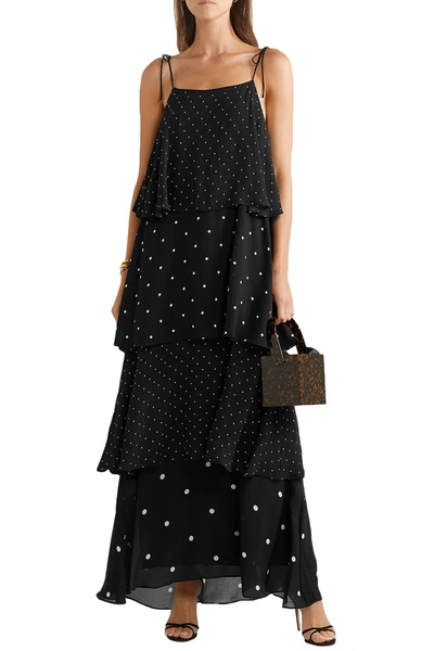 ANINE BING DAISY TIERED POLKA-DOT CHIFFON MAXI DRESS 3074457345624427446