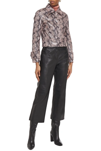 Shop Stand Studio Erin Faux Snake-effect Leather Jacket In Animal Print