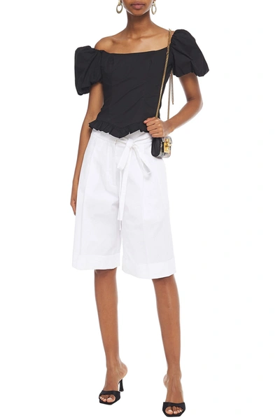 De La Vali Koko Stretch-cotton Poplin Top In Black
