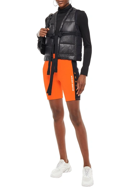 Shop Ambush Printed Two-tone Scuba Shorts In Bright Orange