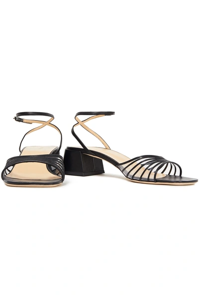 Shop By Far Anna Leather And Pvc Sandals In Black