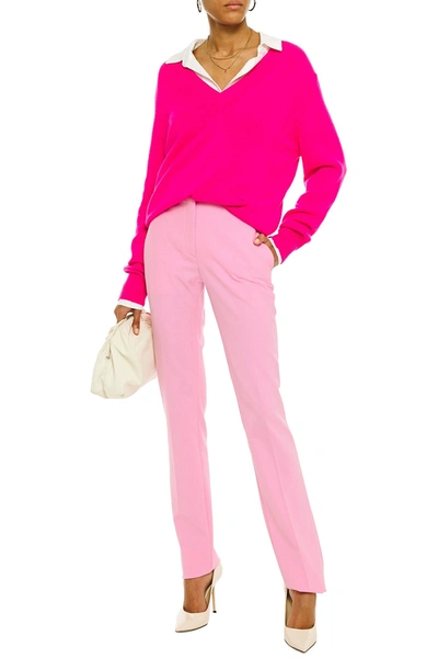 Shop Victoria Beckham Twill Slim-leg Pants In Baby Pink