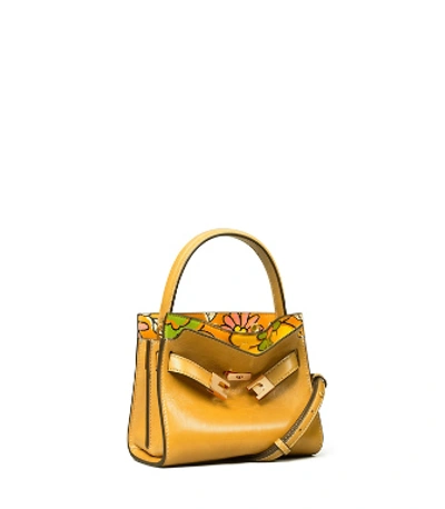 Shop Tory Burch Lee Radziwill Petite Double Bag In Deep Sunflower