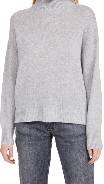 Shop 360 Sweater Leia Cashmere Sweater In Light Heather Grey