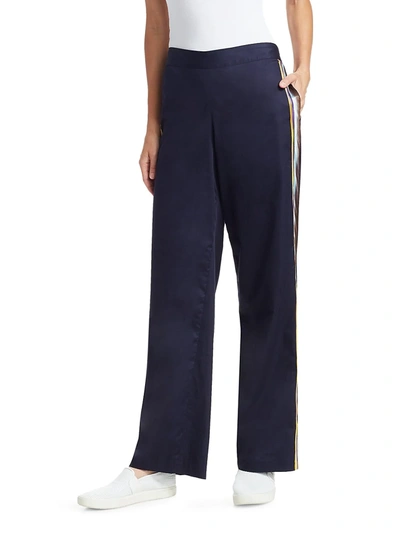 Shop Rosie Assoulin Women's Cotton Pajama Trousers In Dark Navy