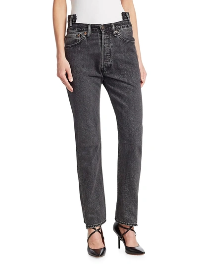 Shop Vetements Women's High Waisted Jeans In Black