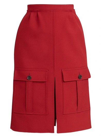 Shop Chloé Women's Utilitarian Pocket A-line Skirt In Past Red