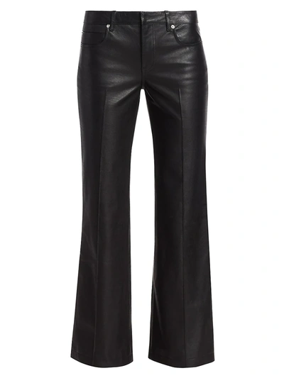 Shop Alexander Wang Women's Leather Bootcut Flare Pants In Black