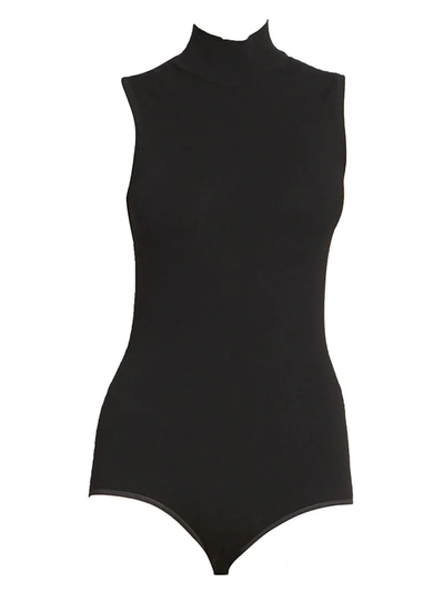 Shop Alaïa Women's Sleeveless Wool-blend Turtleneck Bodysuit In Noir