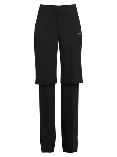 Shop Off-white Formal Double-layer Trousers In Black