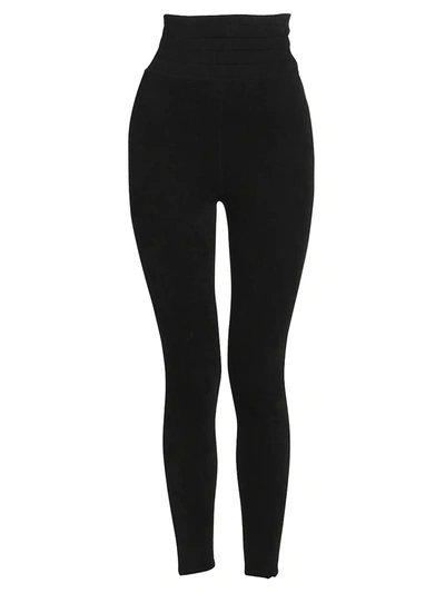 Shop Alaïa Women's High-waist Velour Velvet Leggings In Black