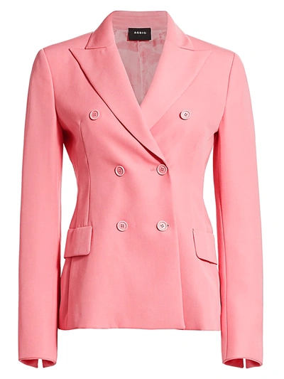 Shop Akris Women's Genaro Wool Twill Double-breasted Jacket In Cherry Blossom