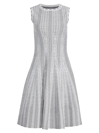 Shop Alaïa Women's Boa-print Dress In Blanc Noir