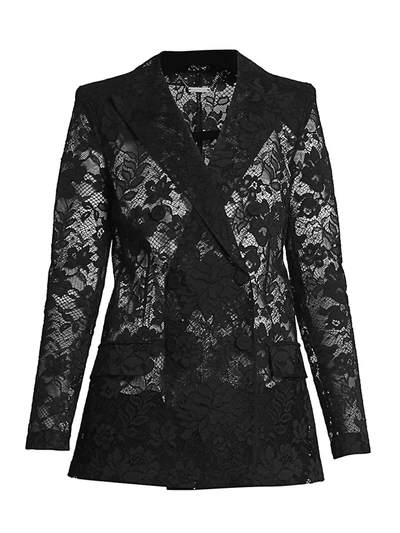 Shop Givenchy Women's Double Breasted Lace Jacket In Black