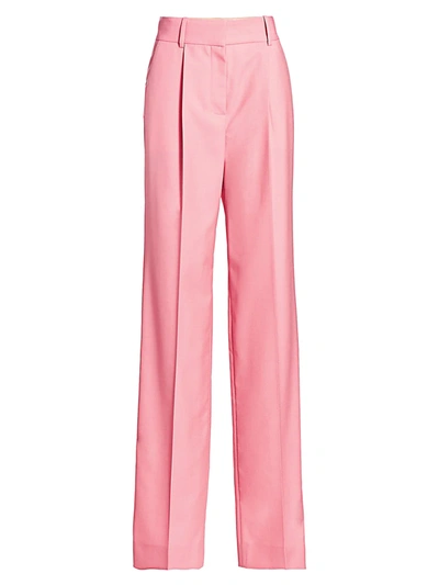 Shop Givenchy Women's Masculine-fit Wool Trousers In Flamingo