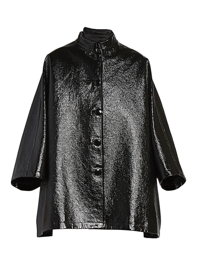 Shop Balenciaga Women's Coated Opera Coat In Black