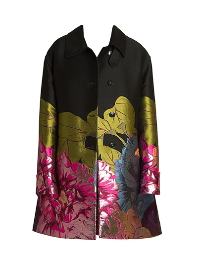 Shop Valentino Women's Ortensie Floral Brocade Silk-blend Coat In Neutral