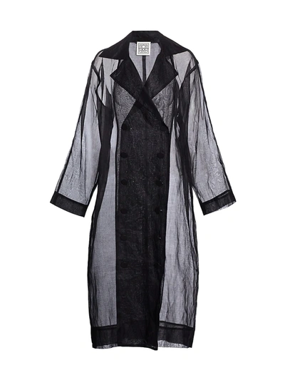 Shop Totême Pisa Organza Coat In Black