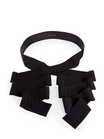 Shop Dries Van Noten Women's Grosgrain Ribbon Belt In Black
