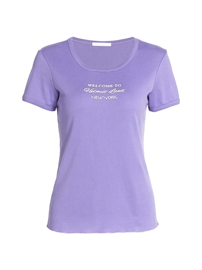 Shop Helmut Lang Women's Logo Slim-fit T-shirt In Voltaic Purple