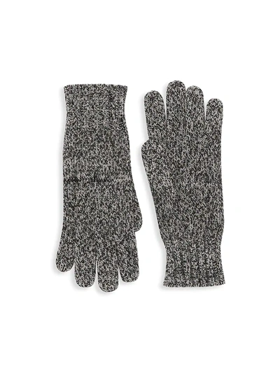 Shop Saks Fifth Avenue Women's Marled Cashmere Knit Gloves In Black Combo