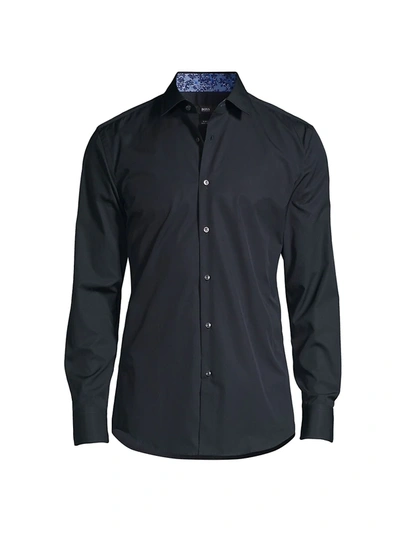Shop Hugo Boss Joras Button-down Shirt In Dark Blue