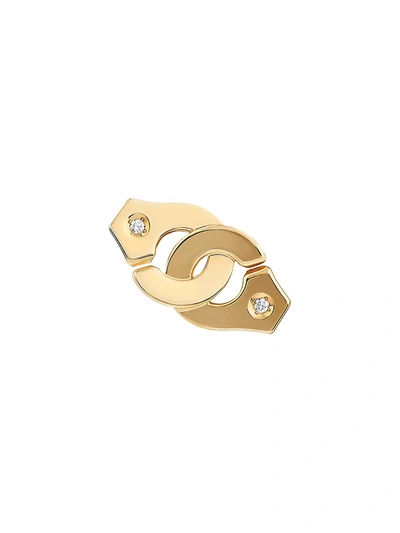 Shop Dinh Van Women's Menottes 18k Rose Gold & Diamond Single Stud Earring