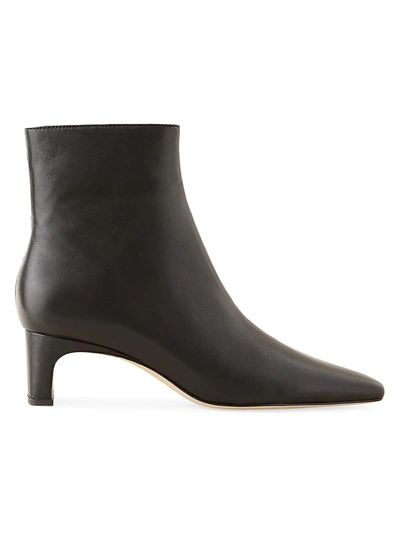 Shop Loeffler Randall Lennon Square-toe Leather Ankle Boots In Black