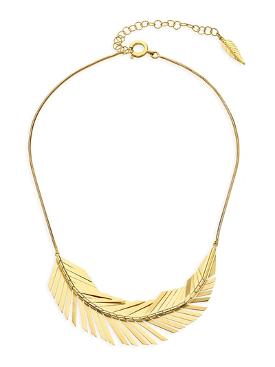 Shop Cadar Women's 18k Yellow Gold Feather Necklace