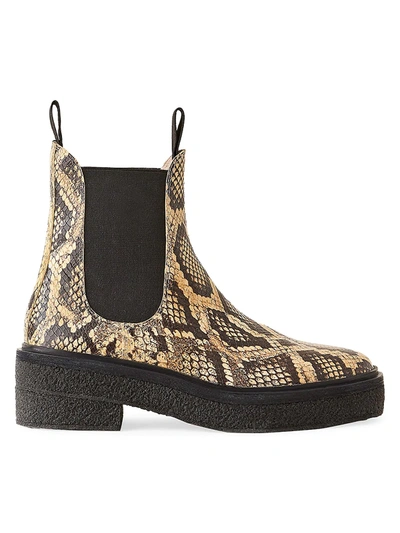 Shop Loeffler Randall Raquel Snakeskin-embossed Leather Chelsea Boots In Sahara