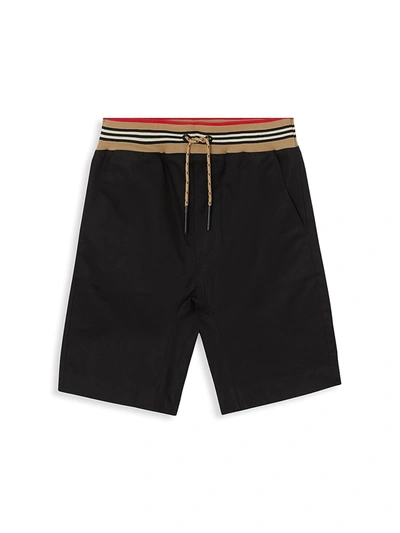 Shop Burberry Little Boy's & Boy's Dilan Plaid Waistband Shorts In Black