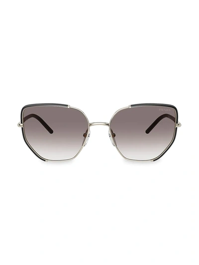 Shop Prada Women's 59mm Cat-eye Sunglasses In Black