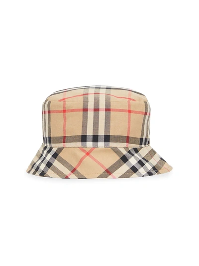 Shop Burberry Baby's Kurt Vintage Check Bucket Hat In Archive Beige