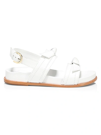 Shop Alexandre Birman Women's Clarita Bow Leather Slingback Sandals In White