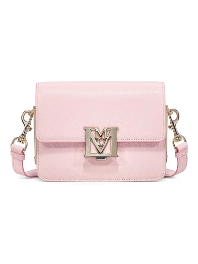 Shop Mcm Women's Mena Leather Shoulder Bag In Powder Pink