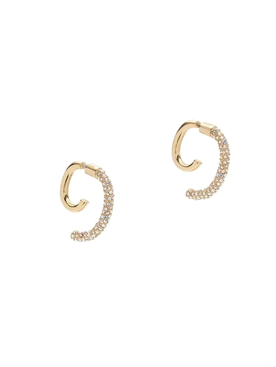 Shop Demarson Luna 12k Goldplated & Pavé Swarovski Crystal Convertible Swirl Earrings