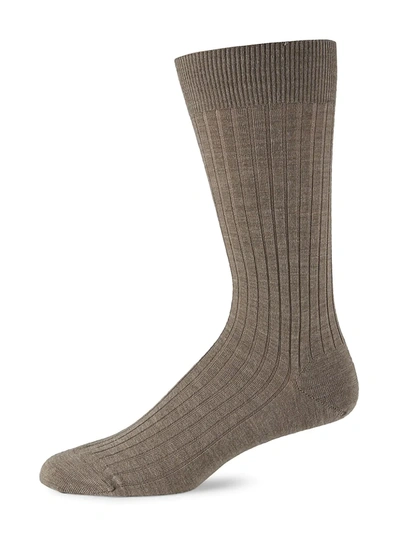 Shop Marcoliani Men's Solid Merino Wool Socks In Natural