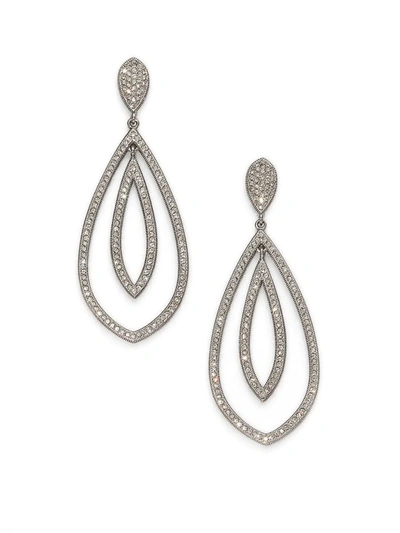 Shop Adriana Orsini Double Teardrop Sparkle Earrings/silver