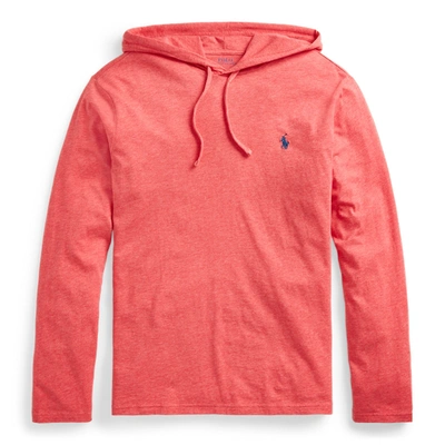 Shop Polo Ralph Lauren Jersey Hooded T-shirt In Rose Heather/blue